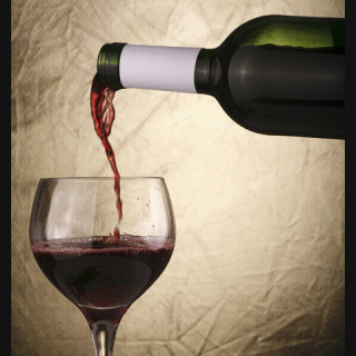 a bottle of red wine