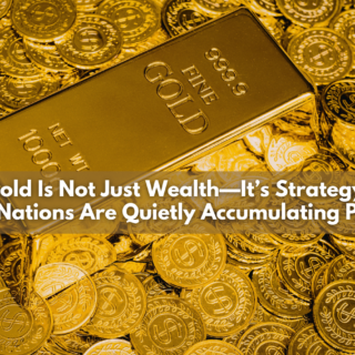 A modern illustration of gold bars and coins glowing inside a secure vault