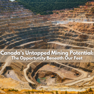Aerial view of a modern open-pit mine in northern Canada